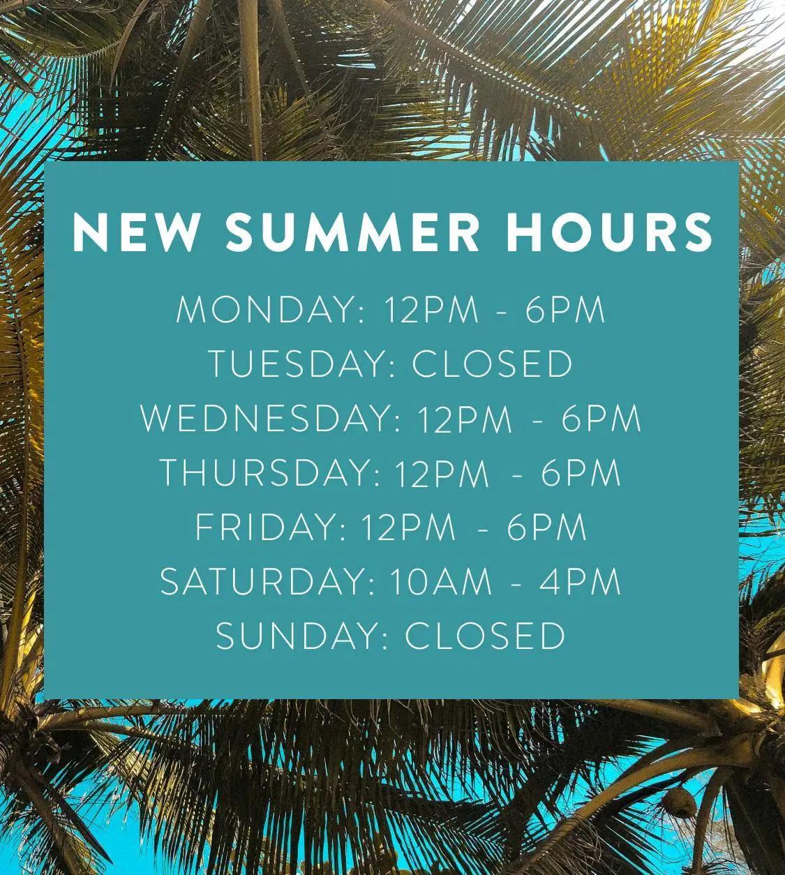 New Summer Hours mobile banner